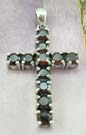 Gemstone cross jewelry gift wholesale pendant in 925 stamped sterling silver garnet cross pendant