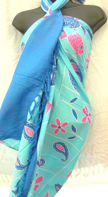 Sexy pareo wholesaler supplies unique wrap dress in pastel sea life print online