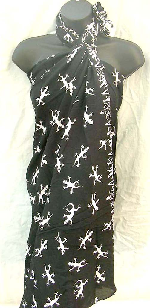 Art wear manufacturing distributor exports trendy gecko designed summer batik shawl    
 