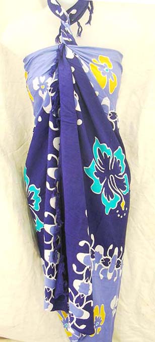 Hawaiian holiday clothing wholesaler supplies unique hibiscus flowered artisan inspired balinese beach wrap dress