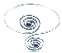 Affordable jewelry supplier wholesale sterling silver bangle with double spiral feature forming in S shape pattern    