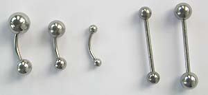 Kid accessory wholesale --Fashion design of belly button ring with two sphere on the both end sides     