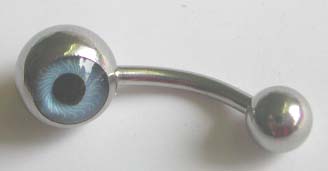 Crystal belly button rings wholesale--Fashion belly button rings with eye liked germ on the one side       