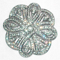Wholesale jewelry store -- Fashion brooch motif multi mini cz on the shield                    