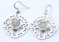 Trinity cross earring wholesale - Fashion sterling silver fish hook earring with trinity cross and circle design                                     