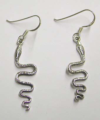 Fashion animal shaped jewelry wholesale - Fashion sterling silver fish hook earring with snake shaped design                                       