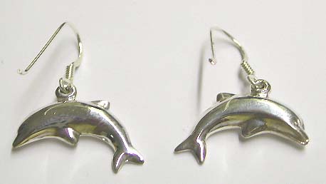 Ocean lover design earring wholoesale - Fashion sterling silver fish hook earring with dolphin shaped design                                        