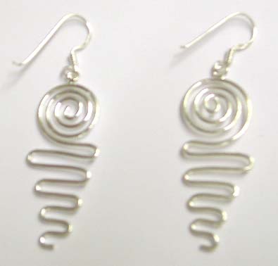 Wholesale sterling silver spiral earring - Fashion sterling silver fish hook earring with spiral design                                          