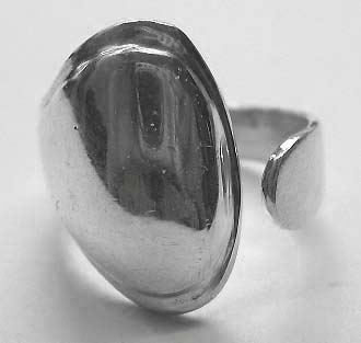 Trendy silver ring jewelry distributors supply - Fashion style sterling plain ring motif in oval shape              
