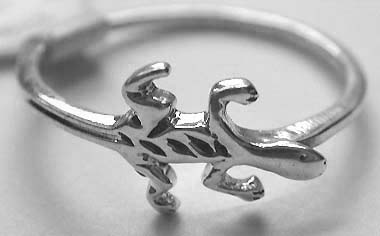 Quality silver ring jewelry wholesale suppliers - Fashion style design 925. sterling silver ring motif lizard feature               