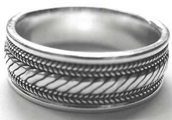 Jewelry wholesale supply 925. sterling silver spinned ring with multi rope pattern 