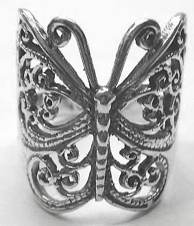 Discount jewelry online supply - Fashion style of silver ring motif butterfly feature with germ stone                  