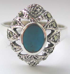 Discount ring jewelry wholesale - Fashion style ring with V shape around blue germ stone                       