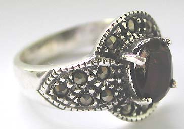 Discount wholesale ring  jewelry supply - 925. sterling silver ring with multi mini cz and box shape around germ stone                       