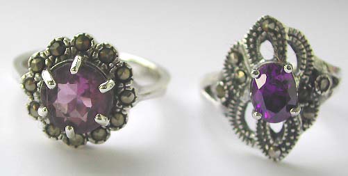 World  wholesale jewelry discount -  Fashion style 925. sterling silver motif assorted design with purple germ stone                       