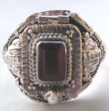 Traditional jewelry in fashion style wholesaler supply sterling silver wide band ring motif double square with rope line design and red cz inlaid in the center  