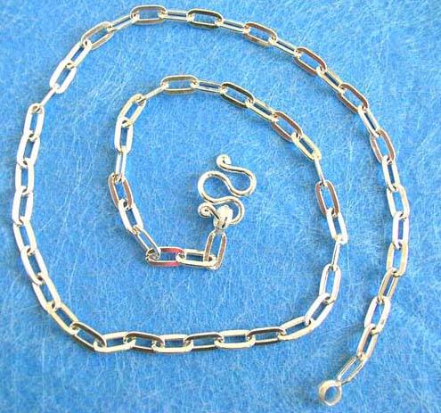 :Charm 925.sterling silver chain with M shape clasp      