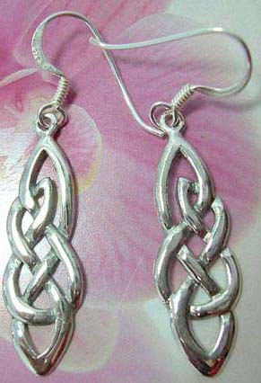 Celtic knot work sterling silver earring with French fish hook earwires