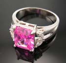 Fine engagement& wedding cubic zirconia ring for your love wholesale pink cz ring paired with clear cz stones