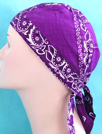 Scarves for head covering accessory wholesale deep purple color oriental design with tie string