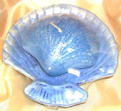 Wholesale candle fashion inspired of sea shell Canada company - fashion candle made of ceramic clay in blue sea shell style