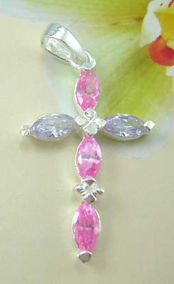 Trendy Cz Cross jewelry gift for her online supply assorted Cz sterling silver cross pendant 