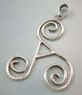Shop for letter A fashion jewerly pendant supplier display curly A letter sterling silver pendant
